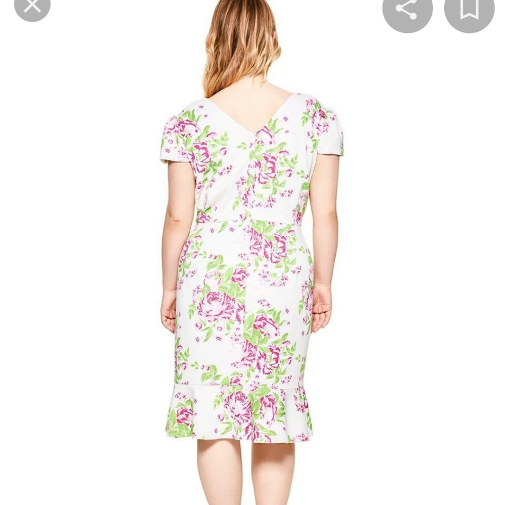 Betsey Johnson Plus Size Floral Bouquet Cocktail Dress - Picture 10 of 11